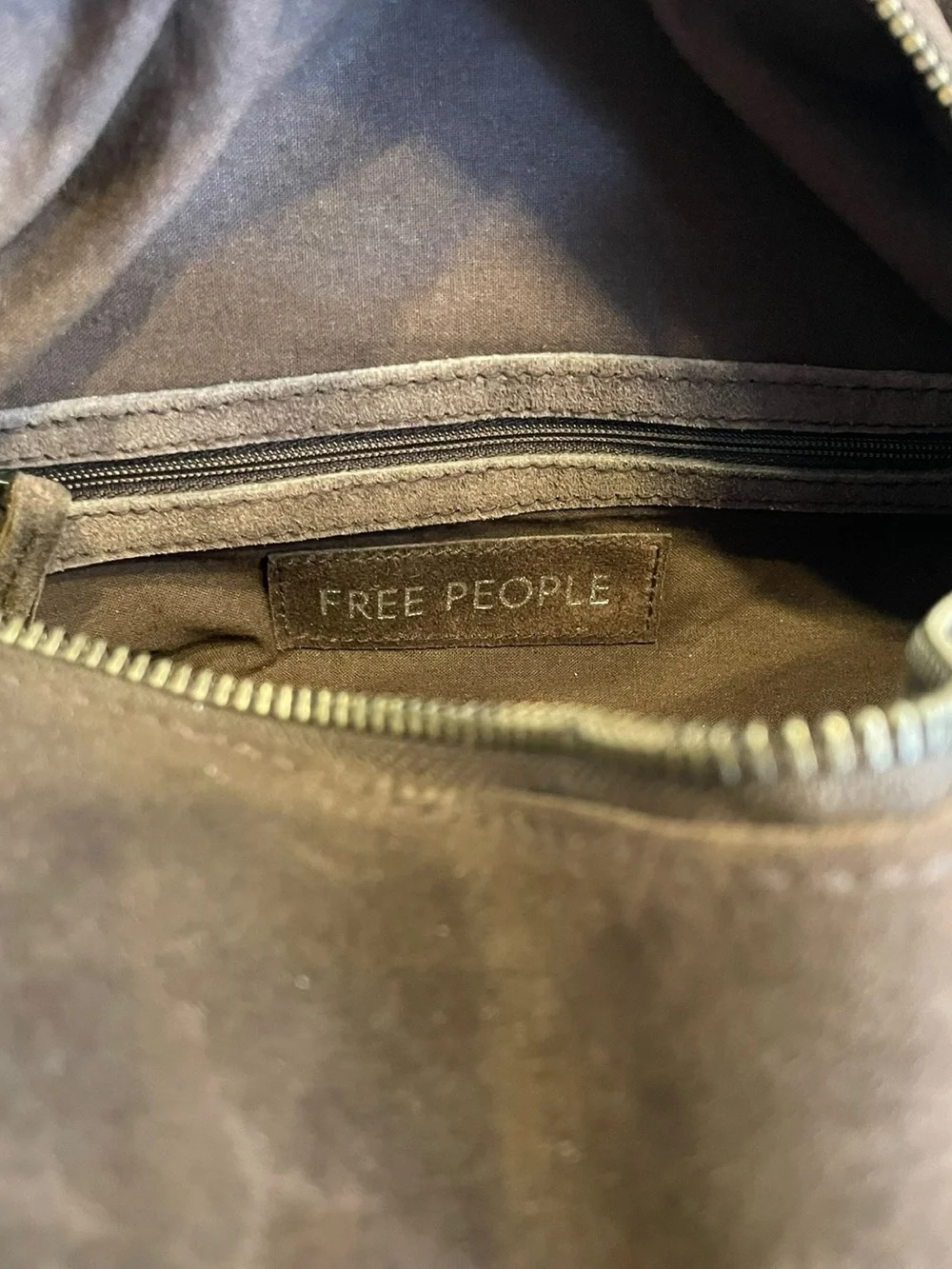 Free People Brown Suede Fringe Hobo Bag